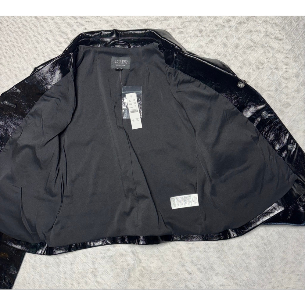 J. Crew Modern Contemporary Chic Shirt-Jacket In Faux Distressed Leather Size 8 - Picture 8 of 10